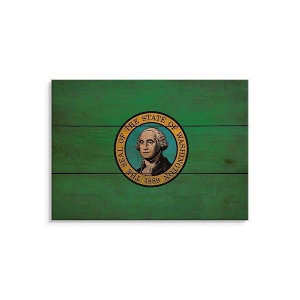 Wile E. Wood 15 x 11 in. Washington State Flag Wood Art FLWA-1511